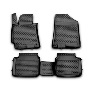 Hyundai Elantra Floor Mats - Omac - TPE Rubber - Black - '11-'16 Hyundai Elantra Floor Mats - Omac - TPE Rubber - Black - '11-'16